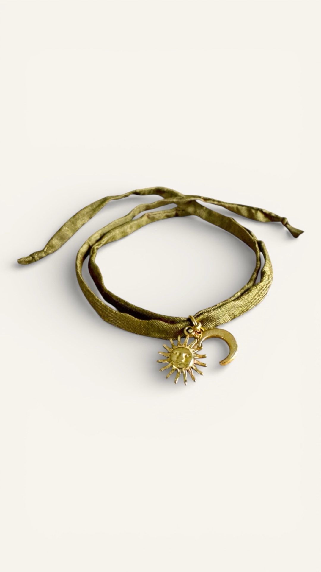 Zon & Maan – zijden wikkelarmband